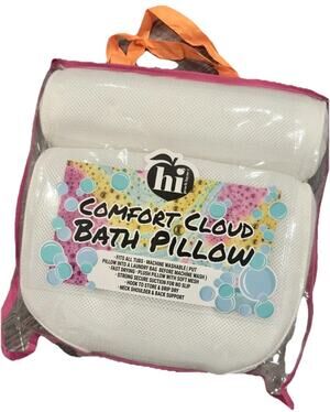Bath‎ Pillow- Comfort Cloud White - Soft, Supportive Spa Cushion